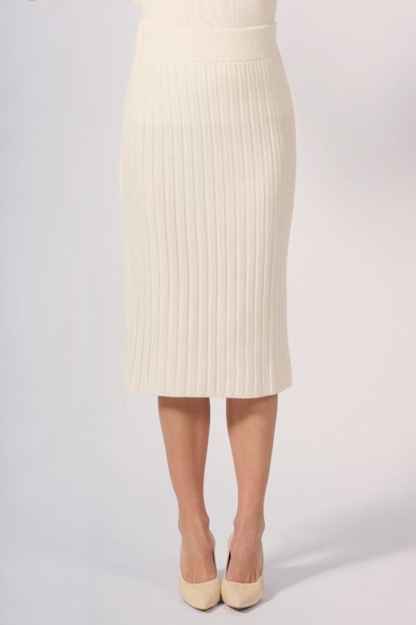 Πλεκτή φούστα off white