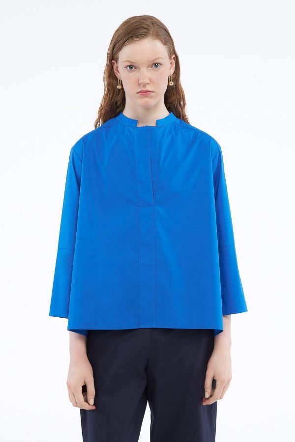 Asymmetrical shirt royal blue