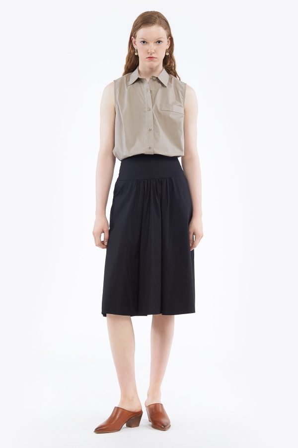 Silky poplin skirt