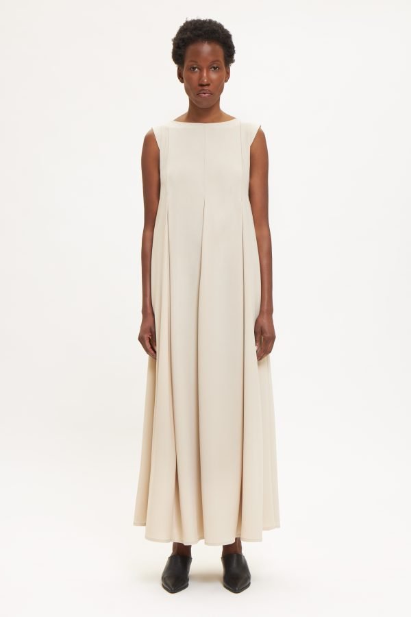 Maxi Pleated Neck Dress