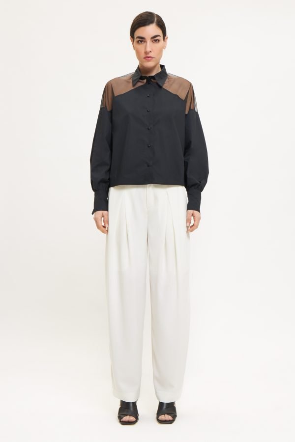 Shirt With Mesh Shoulders
