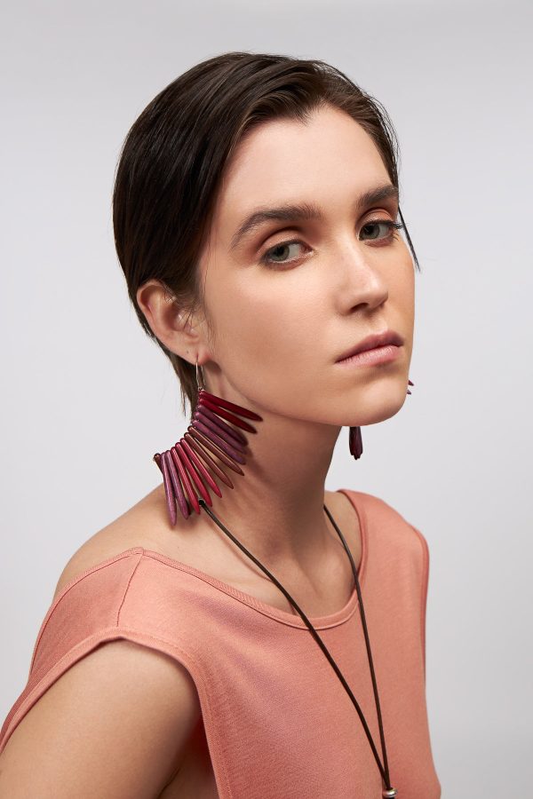 Howlite earrings in earth tones