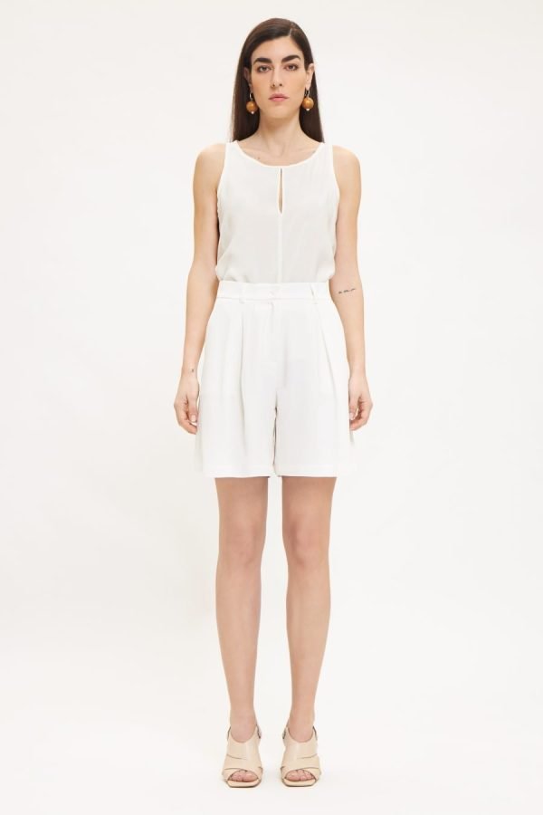 Βερμούδα με Πιέτες και Ψηλή Μέση