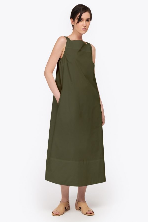 Square neck midi dress