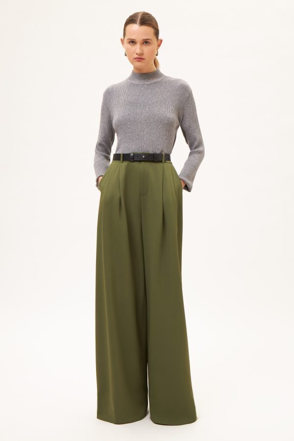 Essential πλεκτό τοπ κατασκευασμένο από βισκόζη γκρι μελανζέ