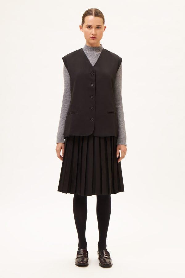 Γιλέκο σε ίσια γραμμή μαύρο