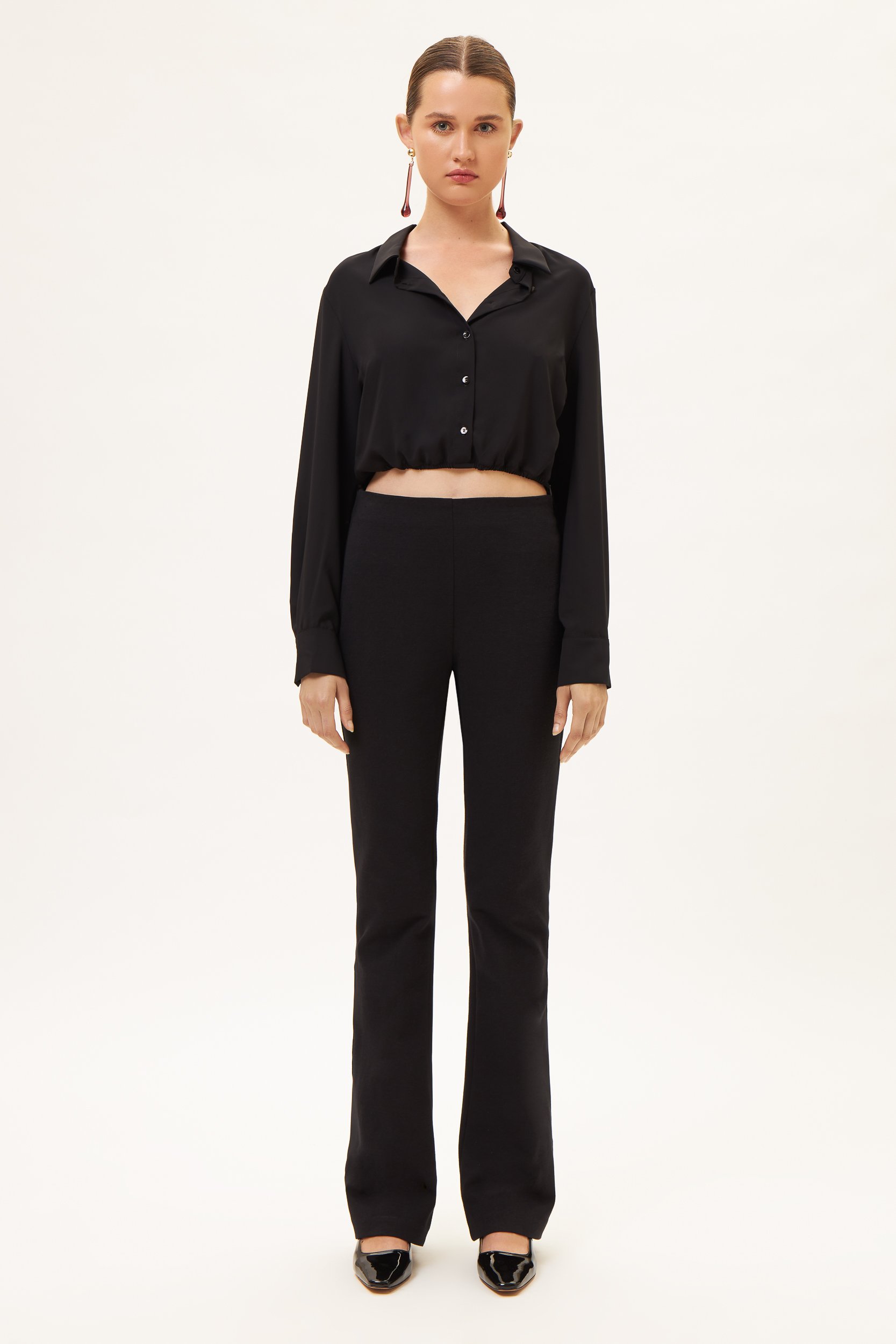 AOS LONG SLEEVED SHORT SHIRT BLACK