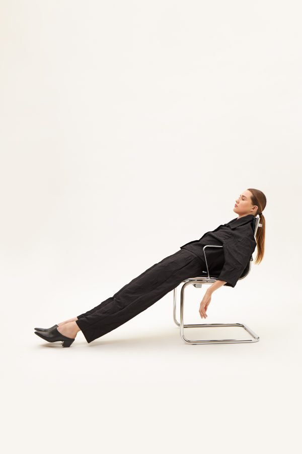 Ζακάρ παντελόνι σε ίσια γραμμή μαύρο