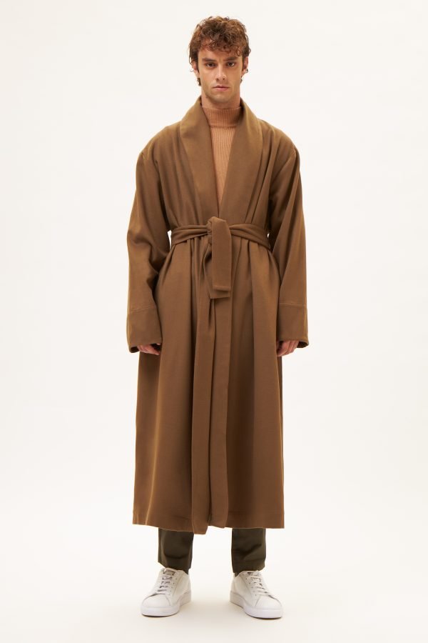 Μάλλινο παλτό σε χαλαρή γραμμή