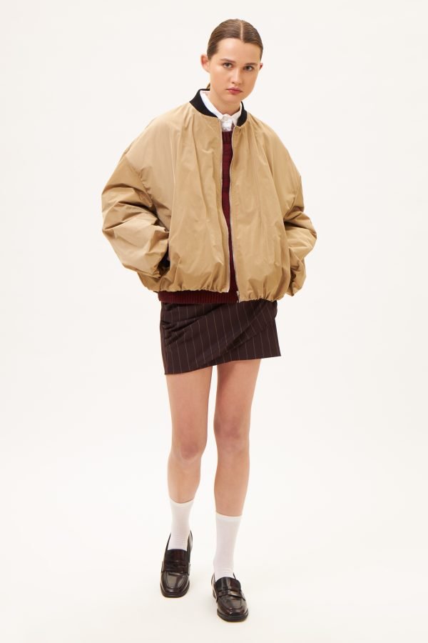 Bomber τζάκετ με επένδυση μπεζ