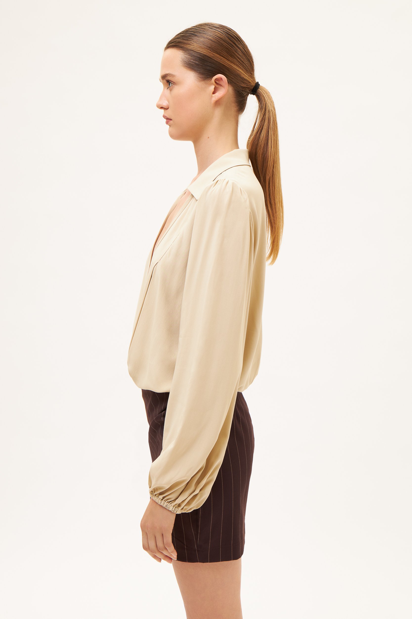 AOS Κρουαζέ μπλούζα-πουκάμισο μπεζ