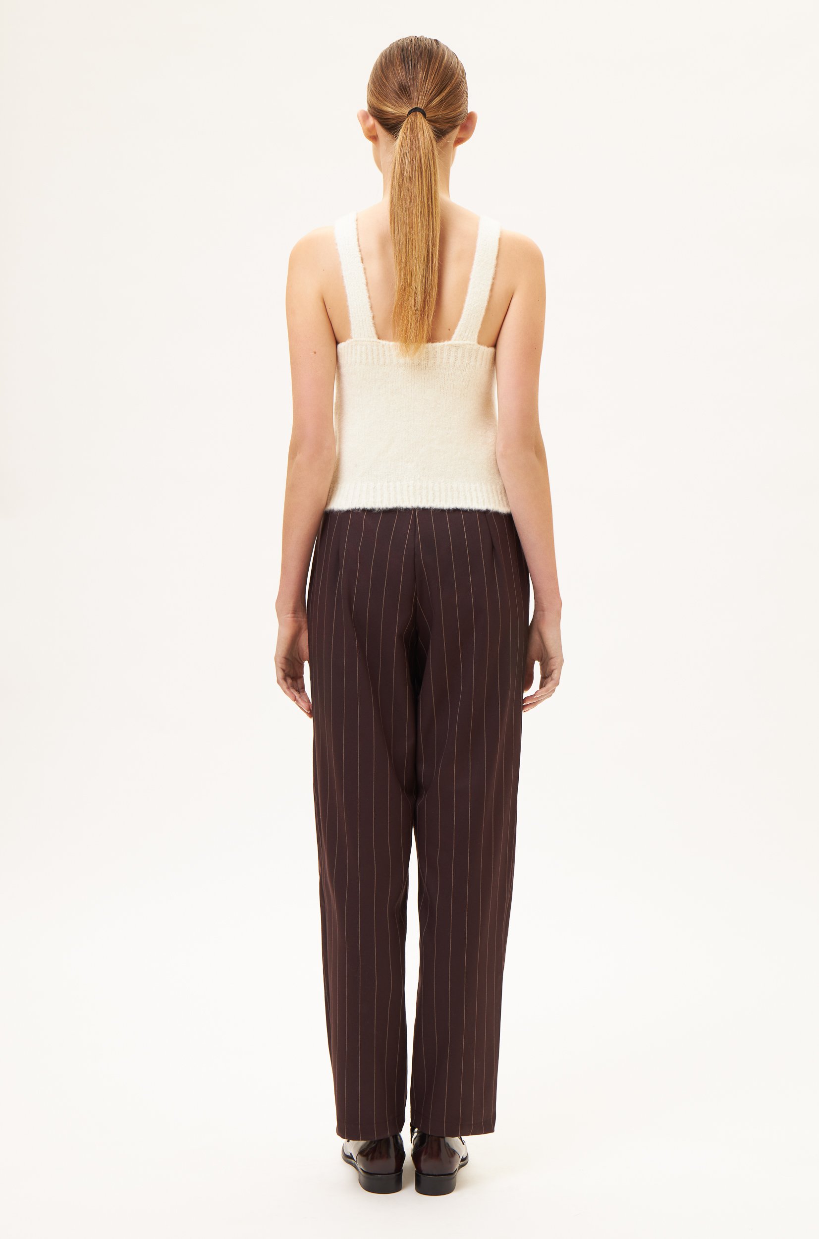 AOS Ριγέ παντελόνι σε ίσια γραμμή καφέ