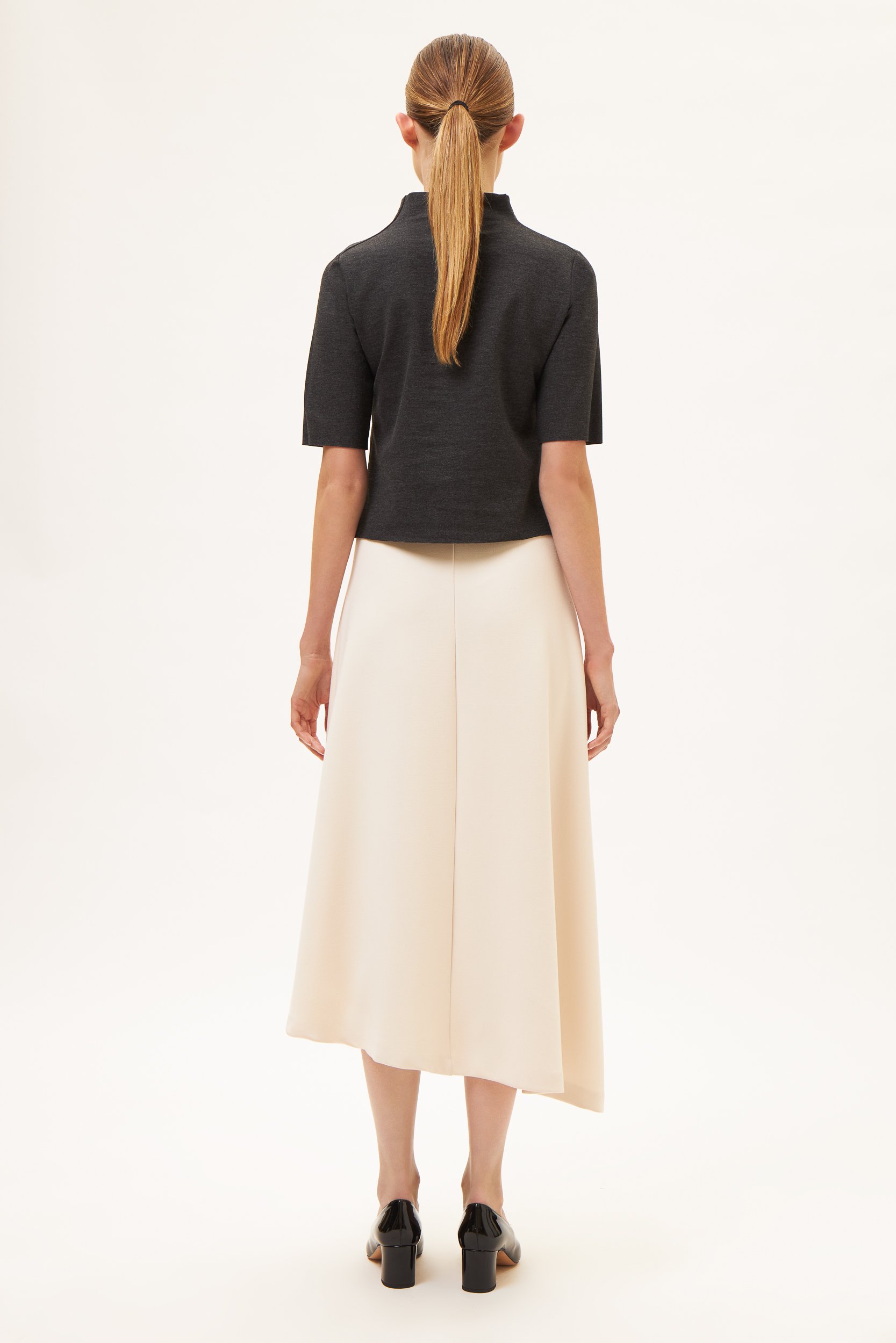 AOS Κοντομάνικη μπλούζα με όρθιο γιακά γκρι