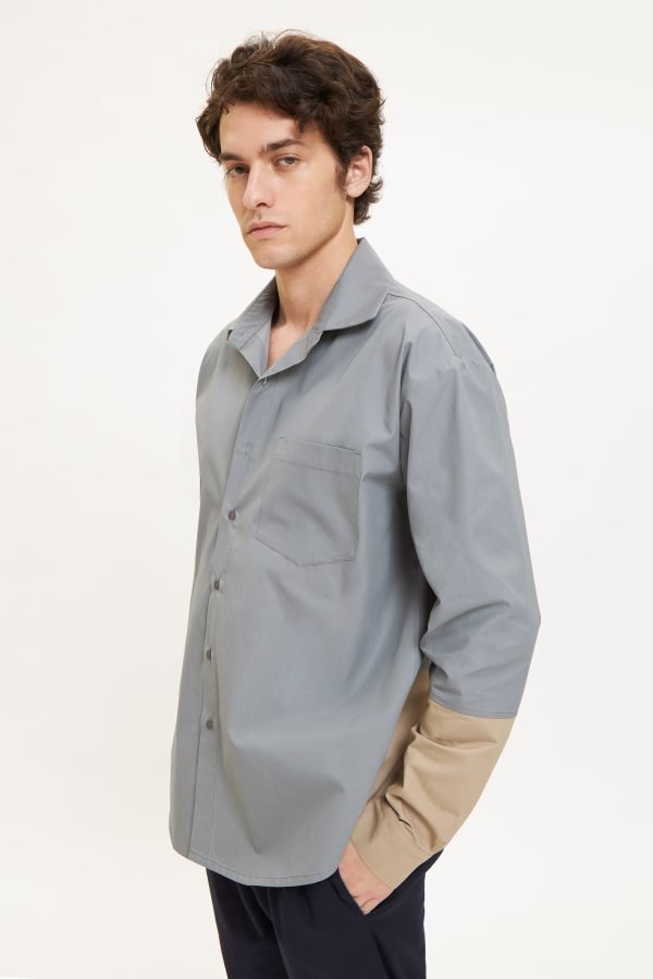 Δίχρωμο πουκάμισο σε κλασική γραμμή γκρι