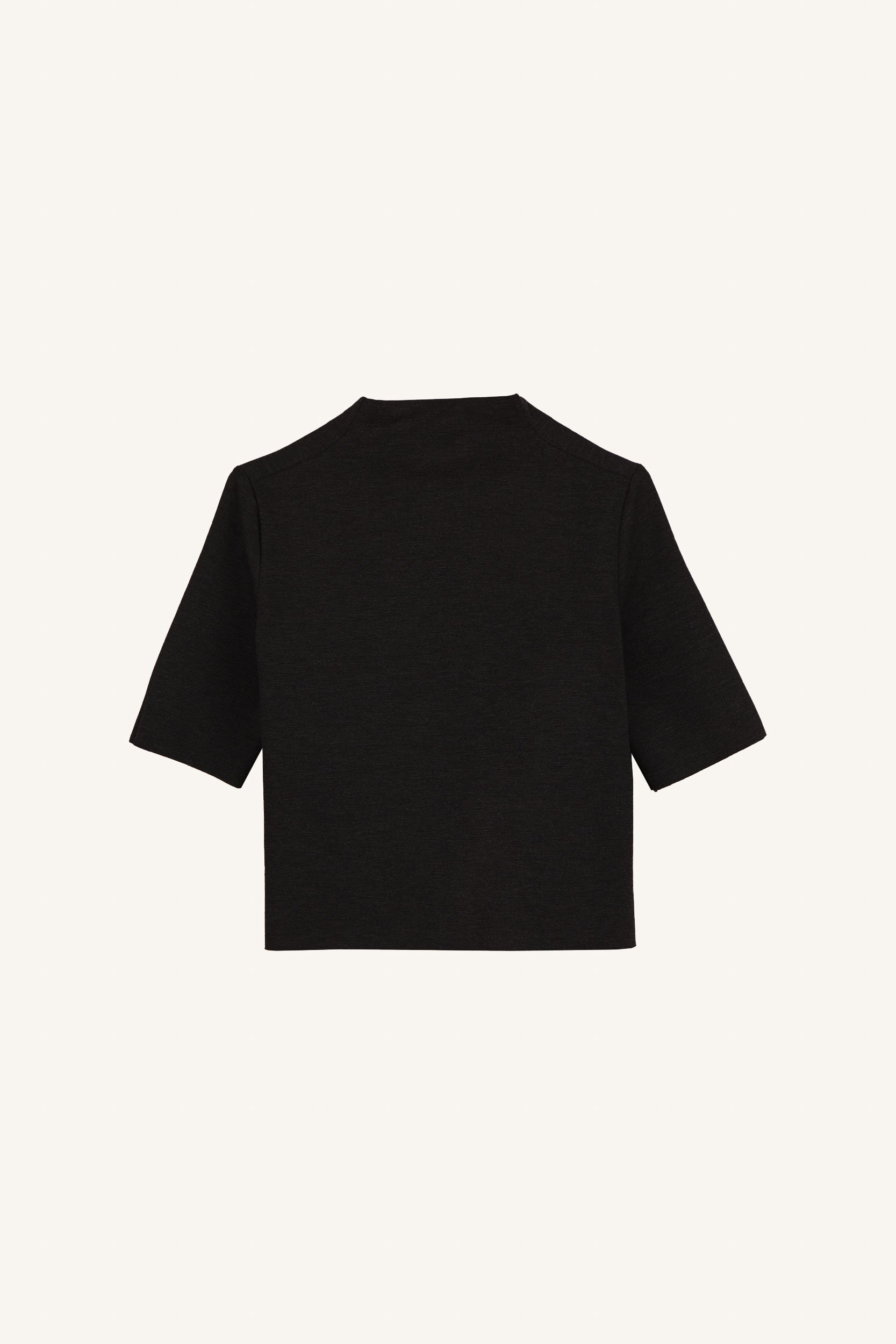 AOS Κοντομάνικη μπλούζα με όρθιο γιακά μαύρη