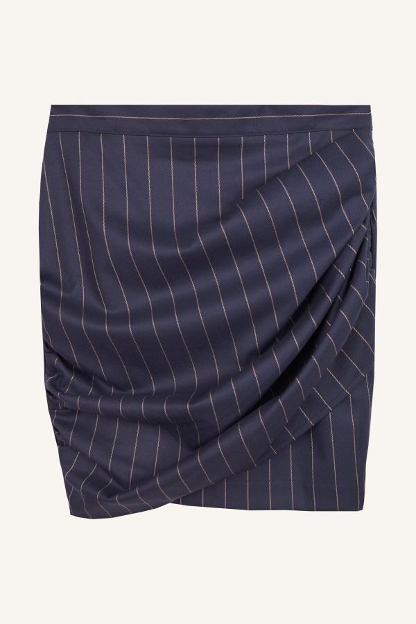 Μίνι ριγέ φούστα μπλε