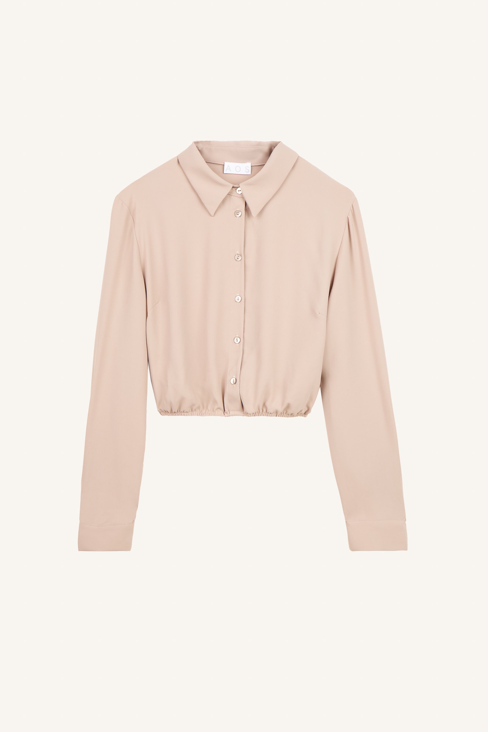 AOS Κοντό πουκάμισο με μακριά μανίκια καμηλό