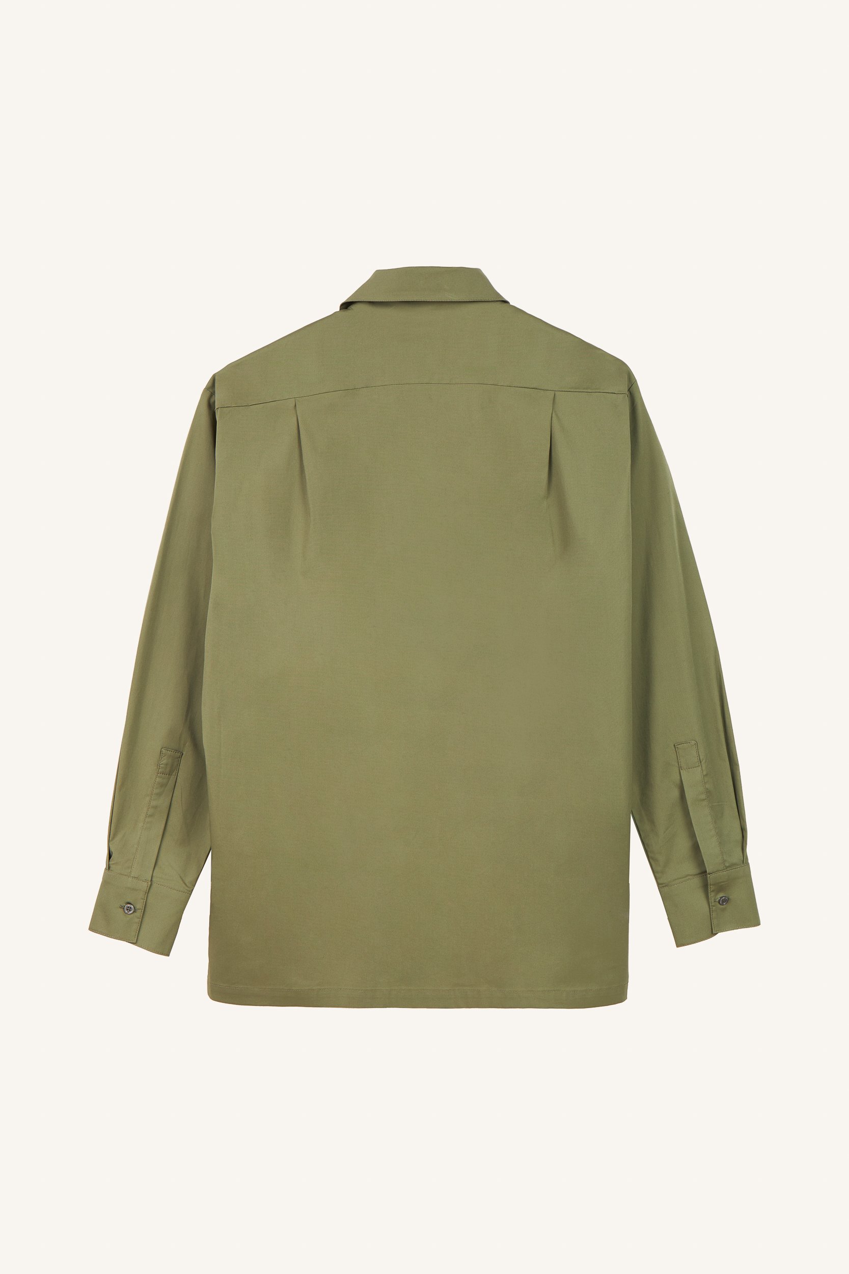 AOS Κομψό πουκάμισο με μακριά μανίκια χακί