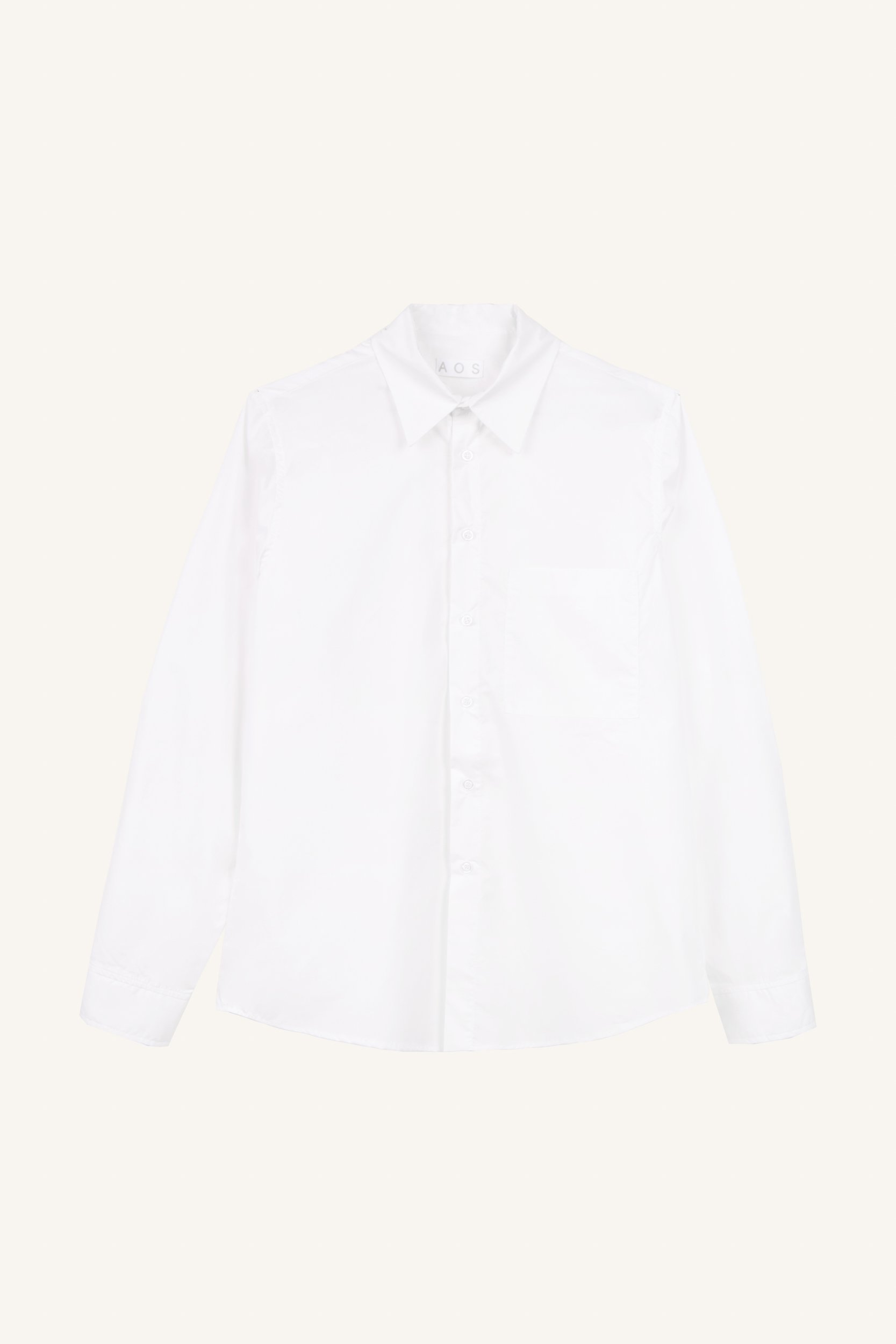 AOS P-Cuff Slim Cotton Shirt White
