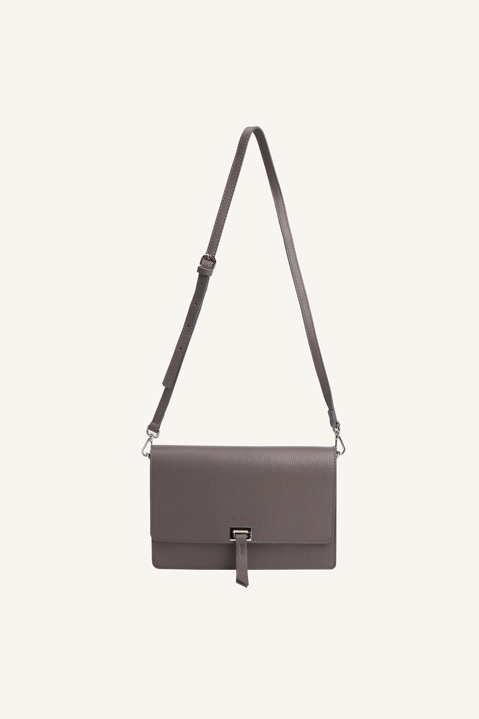AOS Leather Flap Bag Grey
