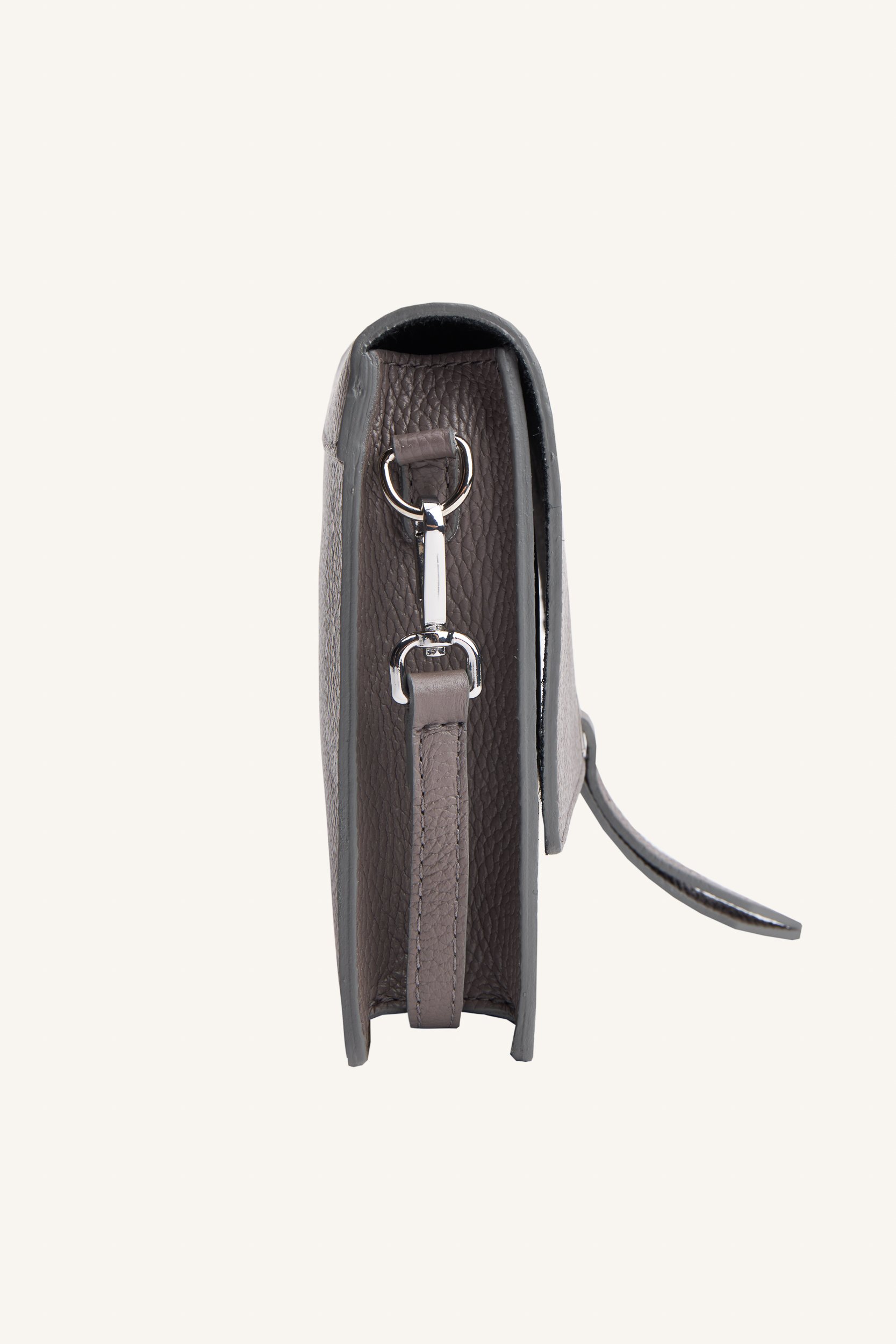 AOS Leather Flap Bag Grey