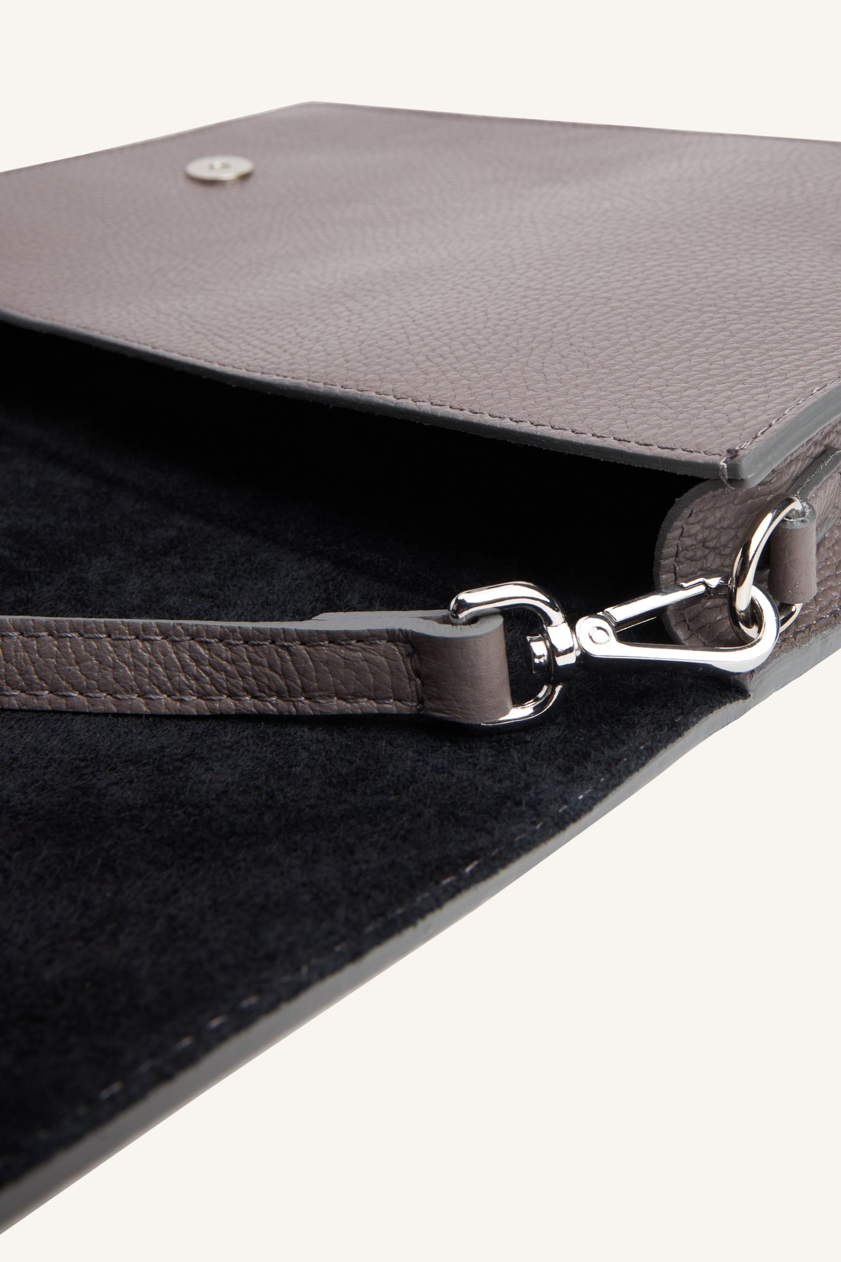 AOS Leather Flap Bag Grey