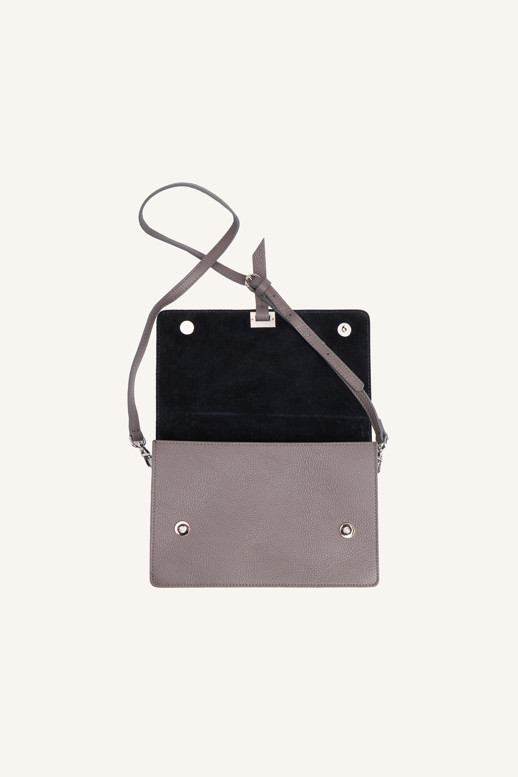 AOS Leather Flap Bag Grey