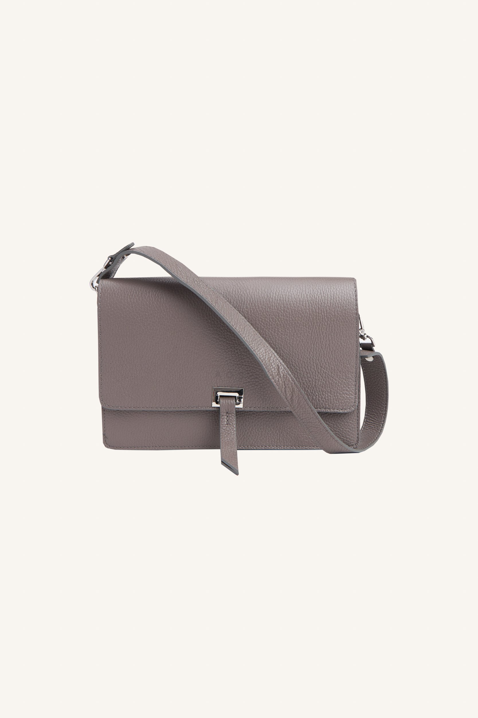 AOS Leather Flap Bag Grey