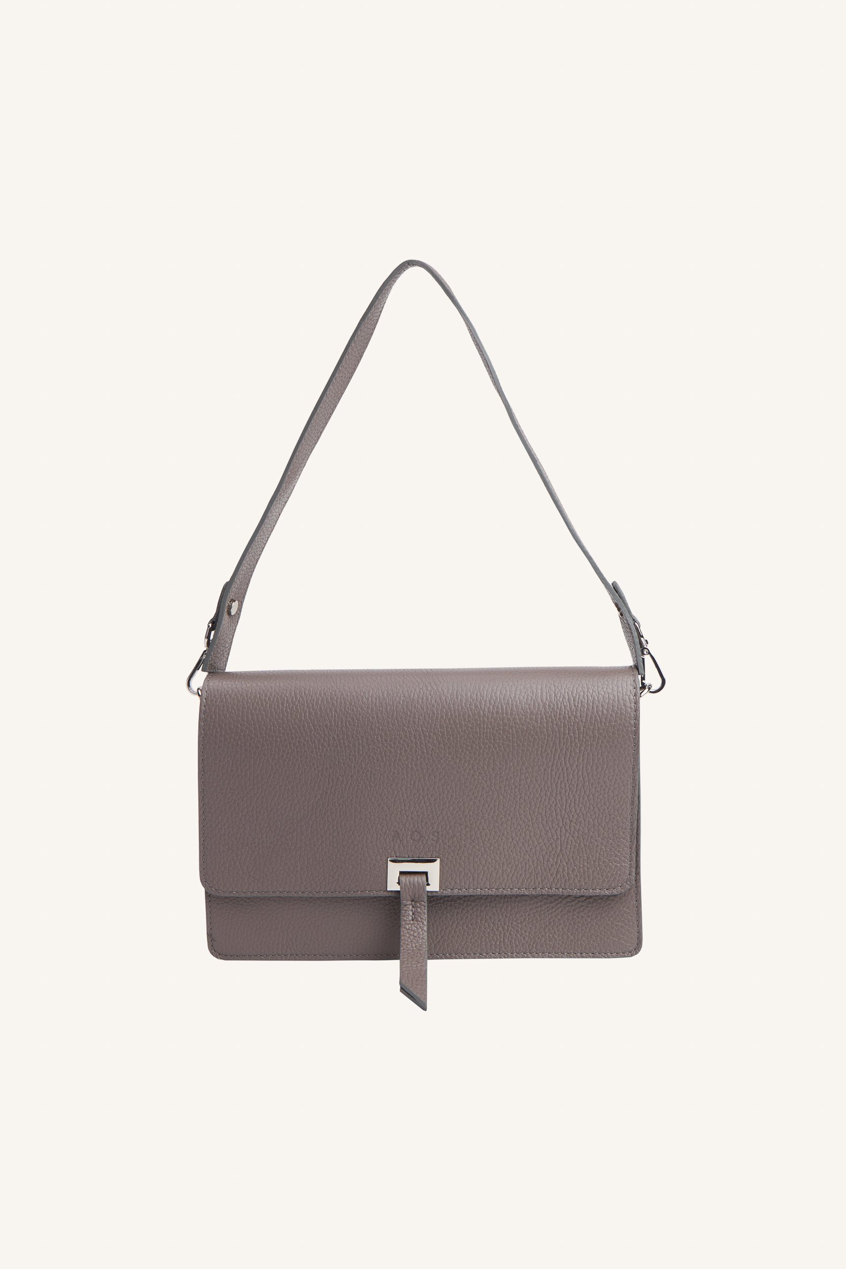 AOS Leather Flap Bag Grey