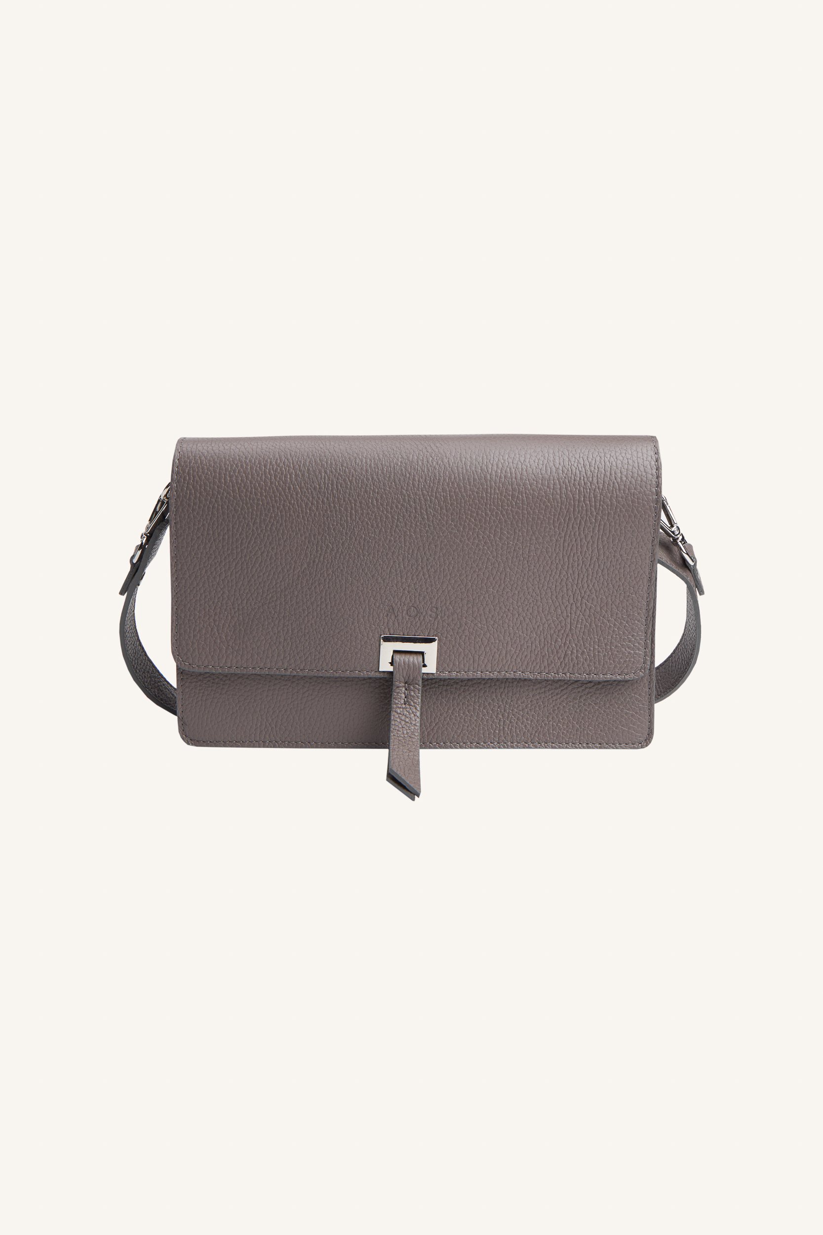 AOS Leather Flap Bag Grey