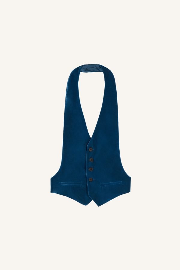 Βελούδινο γιλέκο σε βαθύ μπλε χρώμα