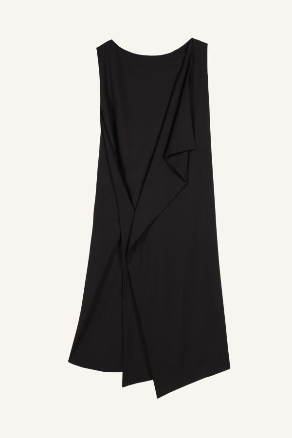 Αμάνικο μαύρο μίντι φόρεμα