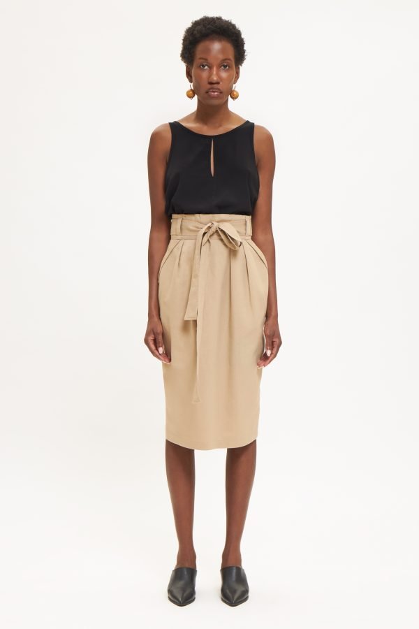 Pleated Cotton Skirt