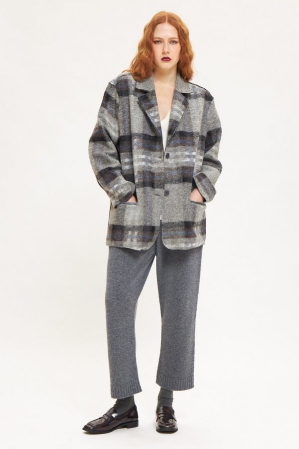 Unisex Μάλλινο Καρό Σακάκι