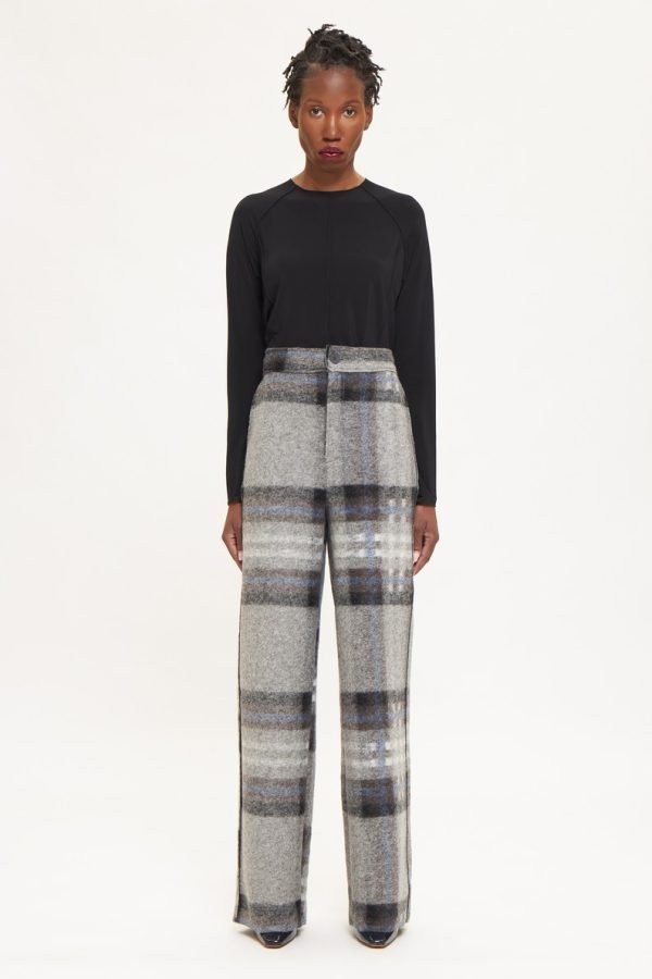 Unisex Μάλλινο Καρό Παντελόνι